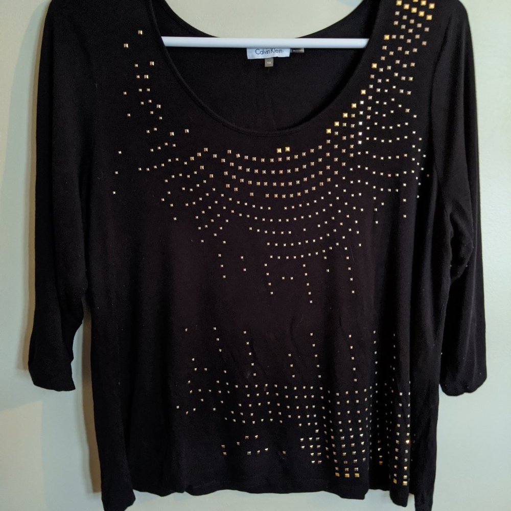 LAST CHANCE Calvin Klein Jeans Knit Studded Top